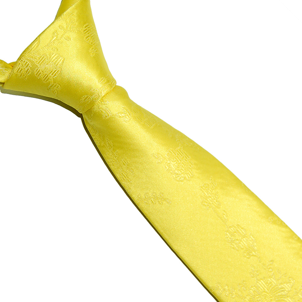 Marc-Philippe Bright Yellow with Subtle Flower Pattern Silk Tie – The ...