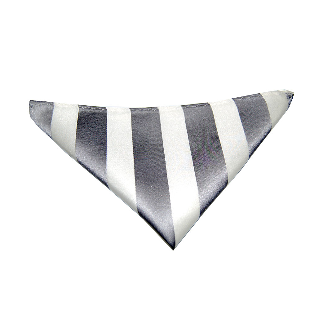 Silver Grey and White Bold Striped HANKY