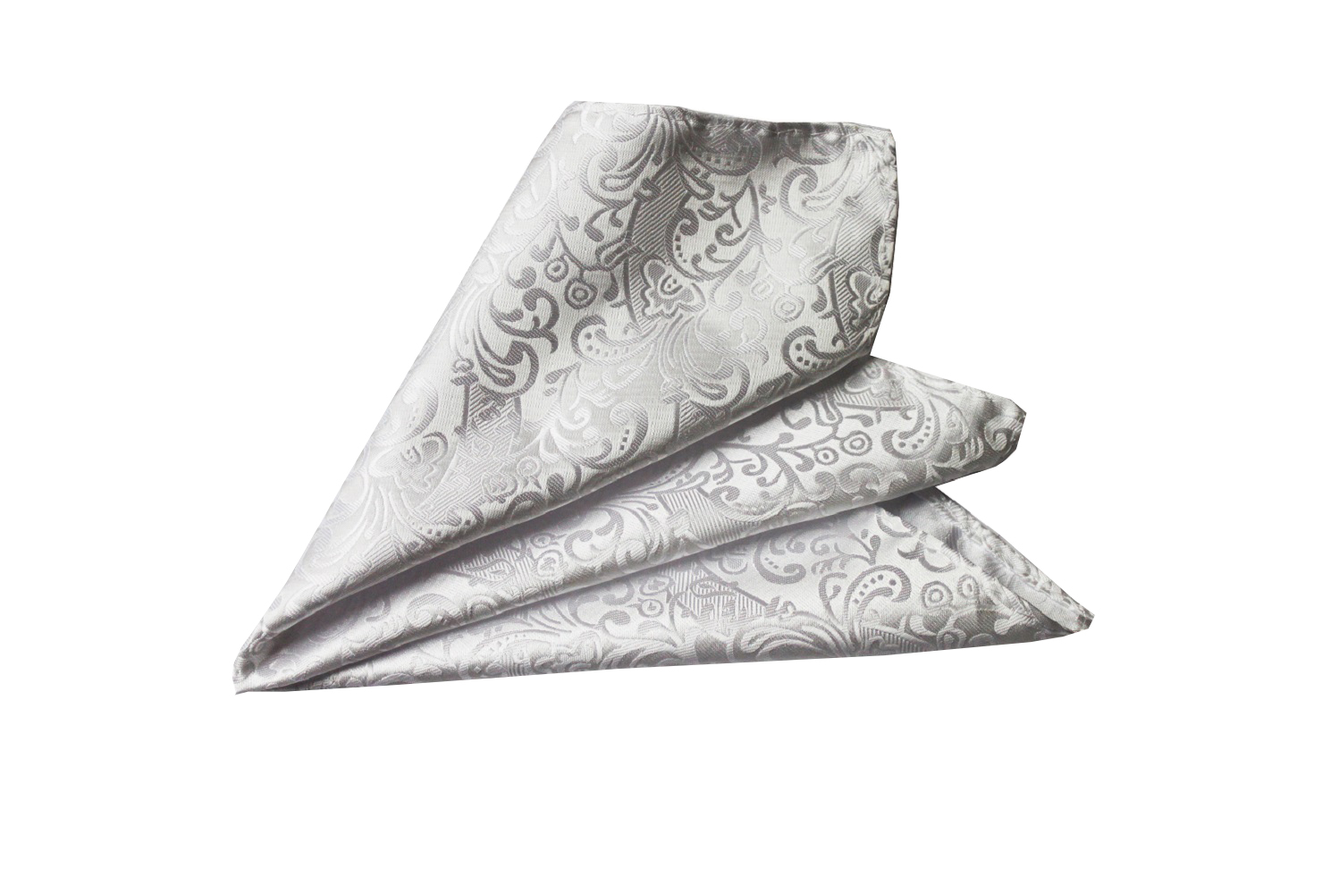 White Hanky with Subtle Floral Pattern